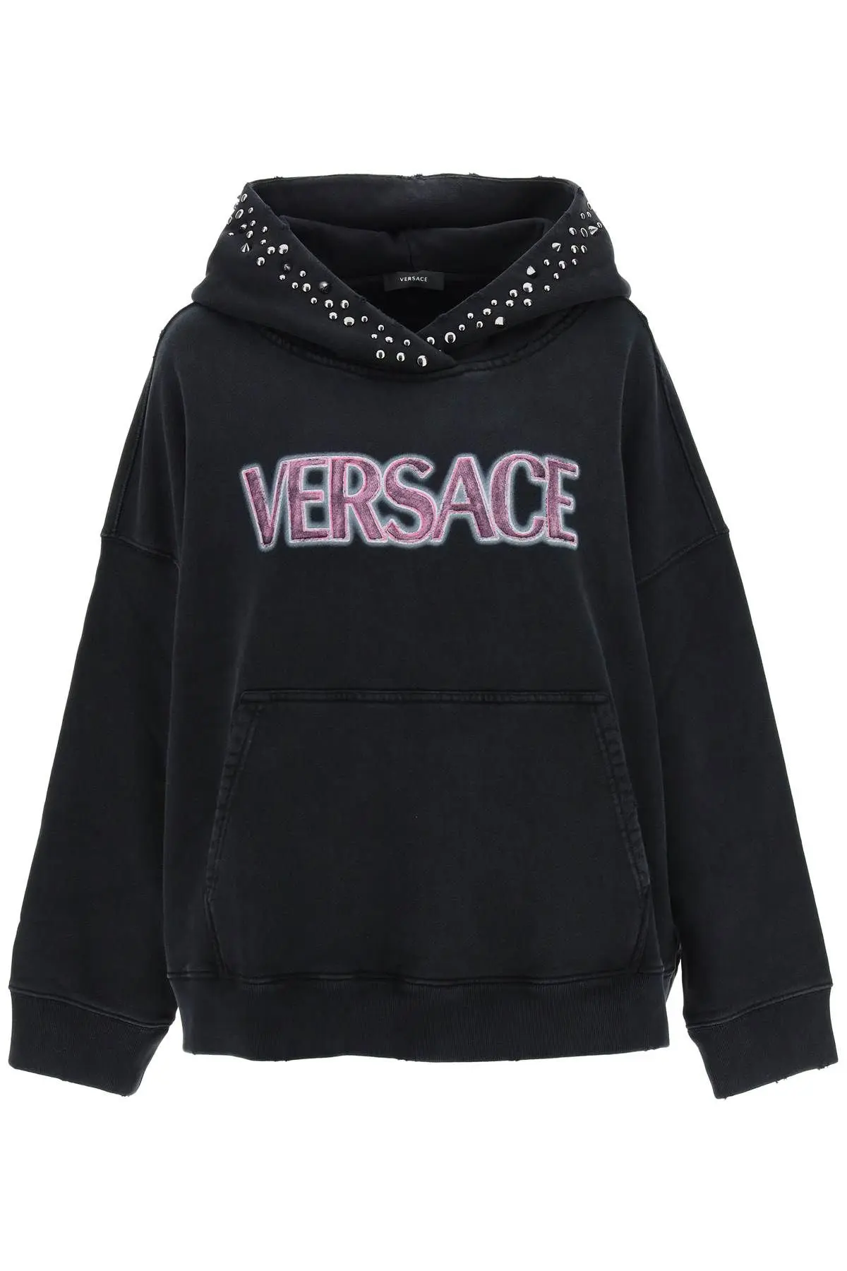 Black Cotton Oversize Hoodie